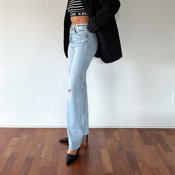 Pistola Light Blue Distressed Cassie Straight Leg Jeans - Picture 4 of 15